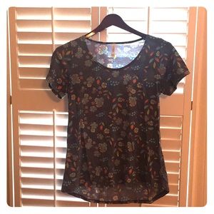 Blue and coral floral Lularoe “classic”